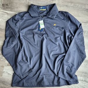 Jack Nicklaus Golden Bear Golf Pullover L Blue 1/4 Zip Performance Polo Ship NWT